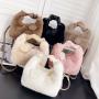 2022 Newest Autumn Winter Plush Women Bags Small Square Ladies Handbags Soft Fashion Women Shoulder Crossbody Bags Logo Custom