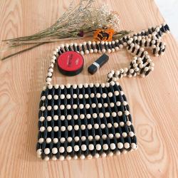 2023 xinyu  New Style Wooden Beads Bag Women Messenger Bag Hollow Out Hand Bag