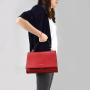 China Supplier Red Leather Women's Handbag Gradual Color Chain Shoulder Bags Flap Under Arm Bags