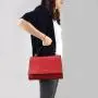 China Supplier Red Leather Women's Handbag Gradual Color Chain Shoulder Bags Flap Under Arm Bags