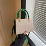 Grass woven bag for women new trendy and fashionable casual tote bag solid color large capacity single shoulder bags