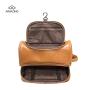 2024 Daily ins Pu Leather Double Layer Toiletry Bag With Hook Portable Travel Brush Organizer Pouch