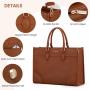 LOVEVOOK 15.6 inch Work Business Leather Laptop Tote Bags for Women Ladies 2pcs Waterproof Office Computer Shoulder Handbag Bags