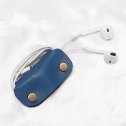 Wholesale Genuine Leather Cord Keeper Fashion Travel Universal Date Cable Wrapper Winder Reusable Earphone Organizer