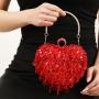 HR562 Women Heart Shaped Beauty Chain Beaded Dinner Bag Luxury Retro Sequin Clutch Bag Fashion Shiny Shoulder Crossbody Bag