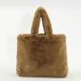 Custom Brown Winter Luxury Fashion Faux Rabbit Hobo Shoulder Bag Women Handbags Ladies Hand Bags