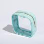 New Products Clear Custom Pouch with Ziplock Designer Transparent Makeup Brushes Bag PVC Travel Cosmetic Bag