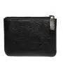 Men's and women's portable coin purse female 2024 new lychee grain zipper coin pouch solid color PU leather card bag wallets