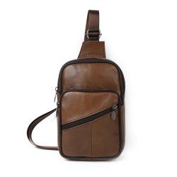 Top layer cowhide outdoor chest shoulder bag men's bag casual genuine leather chest bag