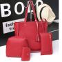 Fashion New Style Solid Color Bag Large Capacity Women's Rivet Four Piece Set Leisure One Shoulder Banquet Women's Bag