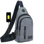 KBW590 Hot Selling Chest Bag Men New USB Shoulder Bag Sports Travel Crossbody Bag Leisure Solid Color Oxford Cloth Satchel
