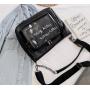 custom design leather Ita bag with clear window pocket custom printing ita hand bag for display pins