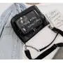 custom design leather Ita bag with clear window pocket custom printing ita hand bag for display pins