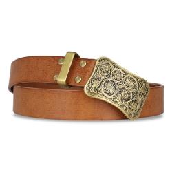 Wholesale vegetable tanned leather belt genuine leather men belt pin buckle belt for men not included buckle