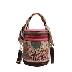 KBW149 2023 new net red bear graffiti bucket bag trendy versatile handbag high quality personality shoulder bag