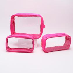 Keymay New color Clear Makeup Bag Portable Travel Toiletry Cosmetic Bag Case for Women Transparent Make Up Pouch
