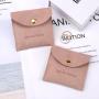 Custom Logo Emboss Packaging Microfiber Flap Envelope Pouch Suede Jewelry Envelope Bag
