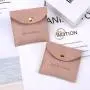 Custom Logo Emboss Packaging Microfiber Flap Envelope Pouch Suede Jewelry Envelope Bag