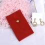 Custom Embroidery Velvet Lining Satin Envelope Jewelry Pouch Packaging Gift Bag With Button