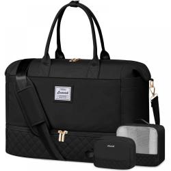 LOVEVOOK Carry on Overnight Bag large luxury travel duffel weekender Bags with Shoe Compartment women luggage travel storage bag