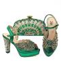matching  2024 Fashion Women High Heels Nigerian Party Shoes And Bag Set For Evening Party