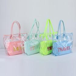 DIY Beach Tote Transparent Clear Tote Bag Waterproof Clear Shopping Bag Large Capacity PVC Tote Clear Tote Ladies the Tote Bag