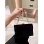 Hot selling  ladies bag handbags rhinestone chain black velvet clutch evening bag party purses wholesale pochette femme