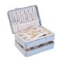 New Luxury Custom Logo Portable Pink Elegant Travel Jewellery Storage Organizer Case Blue Green Velvet Jewelry Box