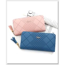 ZR161 Korean Version of Women's Long Purse with Mobile Phone Bag Wallet Women's Long Tassel Zipper Handbag