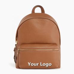 Fashion Custom Logo Luxury Classic Zipper Womens Backpacks Soft Pu Leather Daily Travel Casual Vegan Ladies Laptop Backpacks