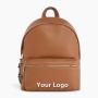 Fashion Custom Logo Luxury Classic Zipper Womens Backpacks Soft Pu Leather Daily Travel Casual Vegan Ladies Laptop Backpacks