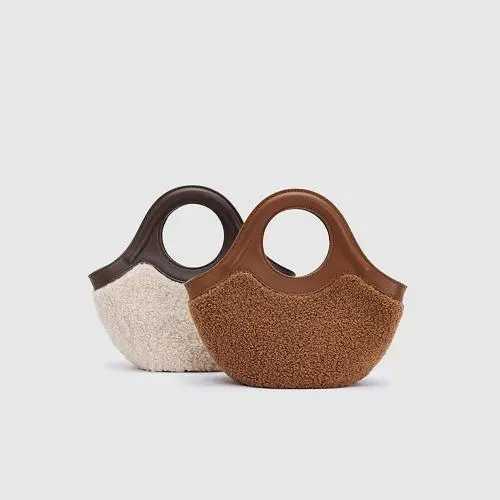 2024 Winter New Design Trending Fashion Women Handbag Nice Quality Fur Bucket Bag For Women