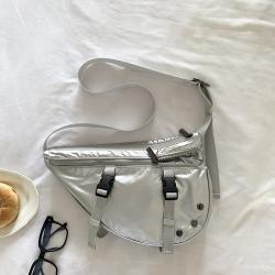 New Hip Hop Men's Waist Bag Rivet Sequins Silver Waterproof Messenger Bag Women's Unisex Waist Bag