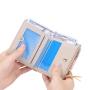 ZR522 Fashion Versatile Woman Short Wallet Lattice Card Holder Case Girl  Purse Female Money Clip Billfold Zipper PU Leather