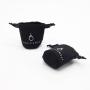 Wholesale Black Round Bottom Cotton Cosmetic Pouch Bottle Linen Makeup Drawstring Cosmetic Bag
