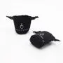 Wholesale Black Round Bottom Cotton Cosmetic Pouch Bottle Linen Makeup Drawstring Cosmetic Bag