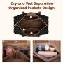LOVEVOOK 21 in Weekender Bag with Toiletry pouch 3pc Overnight Bag with Shoe Quilted Gym duffle Wet Pocket Travel Duffle bag
