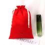 Wholesale Custom Logo Printing Red Satin Hair Bundle Extension Packaging Bag Luxury Soft Drawstring Gift Underwear Silk Pouch