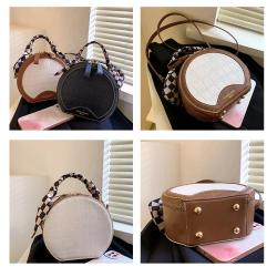 KBW085 Stone Pattern Women Bag  New Fashion Girl Handbag Personality PU Single Ladies Shoulder Crossbody Small Round Bag