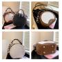 KBW085 Stone Pattern Women Bag  New Fashion Girl Handbag Personality PU Single Ladies Shoulder Crossbody Small Round Bag