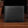Men's Classic Head Layer Cowhide Genuine Leather Litchi Pattern Wallet