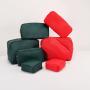 Christmas Red Green Nylon Pouch Embroidery Print Chenille Letter Bag Make Up Pouch Travel Toiletry Set Unisex Nylon Bag Cosmetic