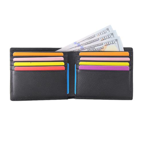 Cheap Fashion Style Original Bi-fold Short PU Mens Leather Card Holder Wallet