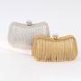 Wholesale golden shiny elegant rhinestone purse tassel evening bags women's clutch bags handbag for ladies