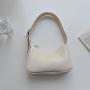 Japanese women's new fashion design handbag simple solid color shoulder bag PU rectangular temperament armpit bag