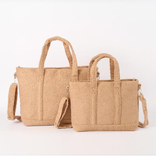 Keymay No Moq Winter Plush Handbag Large Capacity Travel Bag Teddy Fleece Tote Crossbody Sherpa Women's Tote Bag
