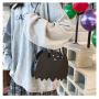 Embroidery Thread Pu Leather Shoulder Bag For Women Black Handbag Girls Gothic Bat Shape Crossbody Bags Female Tote Travel Purse