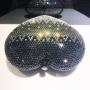 New arrival custom heart-shaped color-changing luxury rhinestone unique purse evening clutch bag Ladies Crystal Purse