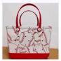 Leopard Print Cow Baseball Print Beach Bag Single Handle Fashionable Portable Organizer with Button Closure Hole Eva Large Bag