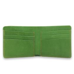 Handmade vegetable tanned leather wallet vintage full grain leather men bifold wallet